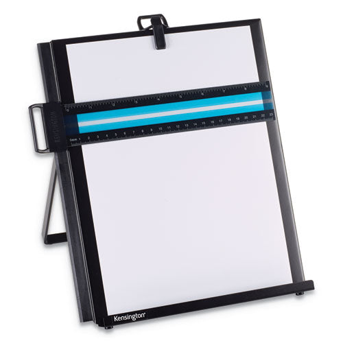 Letter-size Freestanding Desktop Copyholder, Stainless Steel, Black