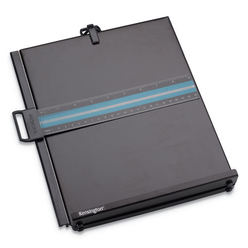 Letter-size Freestanding Desktop Copyholder, Stainless Steel, Black