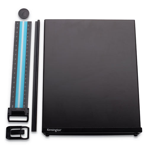 Letter-size Freestanding Desktop Copyholder, Stainless Steel, Black
