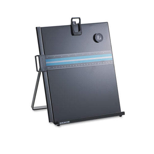 Letter-size Freestanding Desktop Copyholder, Stainless Steel, Black