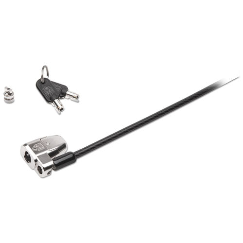 Clicksafe 2.0 Keyed Laptop Lock, 6ft Steel Cable, Silver, Two Keys