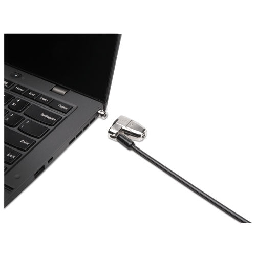 Clicksafe 2.0 Keyed Laptop Lock, 6ft Steel Cable, Silver, Two Keys