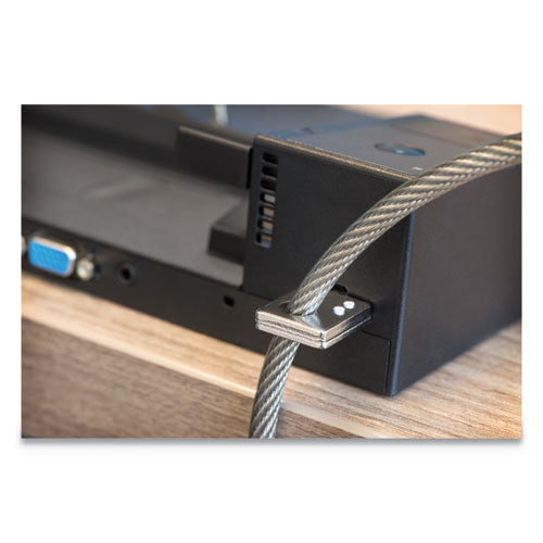 Desktop And Peripherals Locking Kit, 8ft Steel Cable, Two Keys