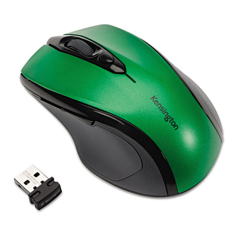 Pro Fit Mid-size Wireless Mouse, 2.4 Ghz Frequency-30 Ft Wireless Range, Right Hand Use, Emerald Green