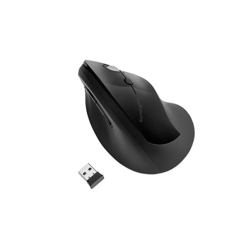 Pro Fit Ergo Vertical Wireless Mouse, 2.4 Ghz Frequency-65.62 Ft Wireless Range, Right Hand Use, Black