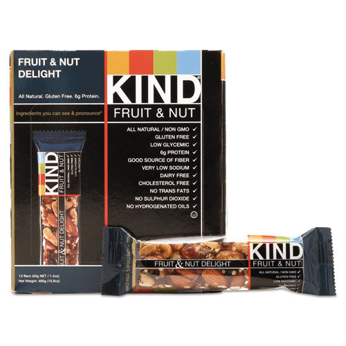 Fruit And Nut Bars, Fruit And Nut Delight, 1.4 Oz, 12-box