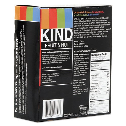 Fruit And Nut Bars, Blueberry Vanilla And Cashew, 1.4 Oz Bar, 12-box