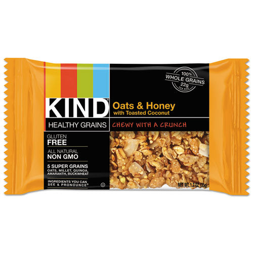 Healthy Grains Bar, Oats And Honey With Toasted Coconut, 1.2 Oz, 12-box