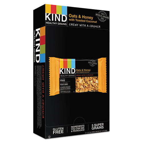 Healthy Grains Bar, Oats And Honey With Toasted Coconut, 1.2 Oz, 12-box