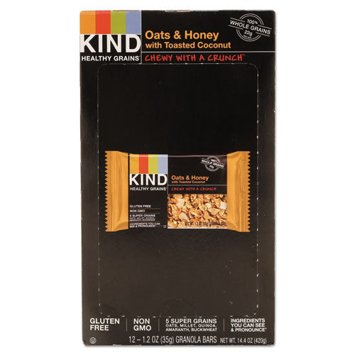 Healthy Grains Bar, Oats And Honey With Toasted Coconut, 1.2 Oz, 12-box