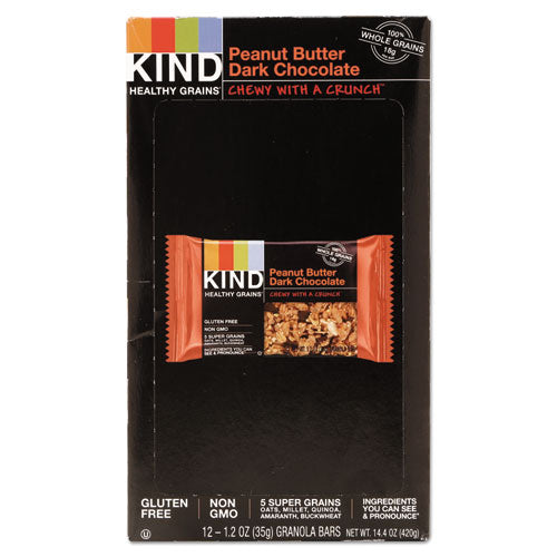 Healthy Grains Bar, Peanut Butter Dark Chocolate, 1.2 Oz, 12-box