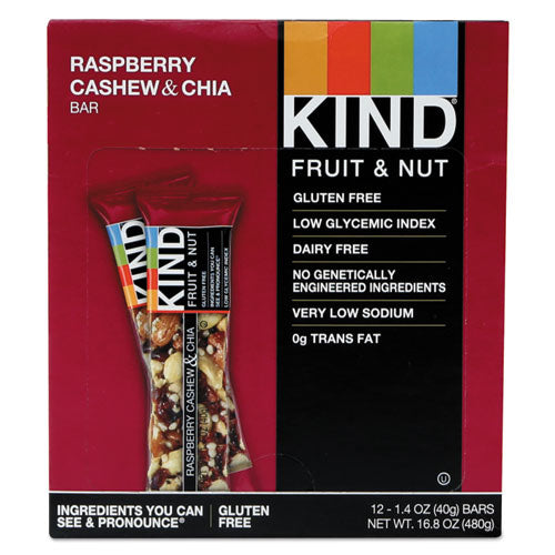 Fruit And Nut Bars, Raspberry Cashew And Chia, 1.4 Oz Bar, 12-box