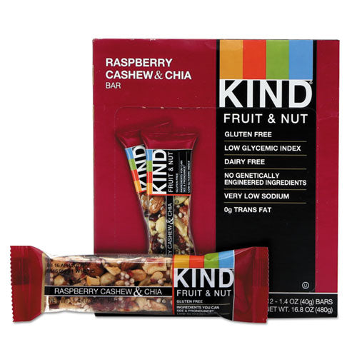 Fruit And Nut Bars, Raspberry Cashew And Chia, 1.4 Oz Bar, 12-box