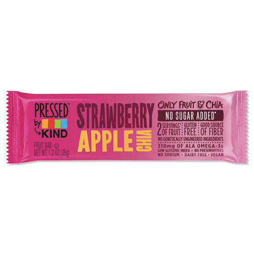 Pressed By Kind Bars, Strawberry Apple Chia, 1.2 Oz Bar, 12-box