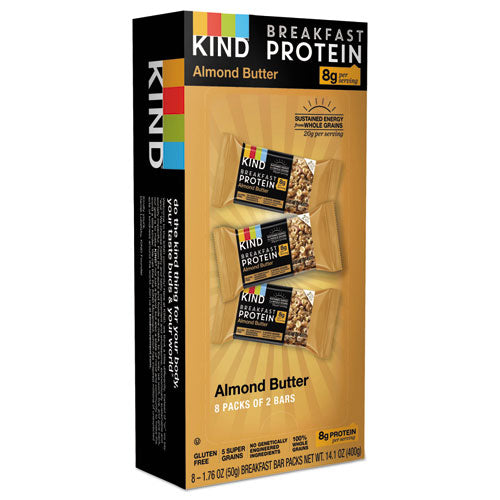 Breakfast Protein Bars, Almond Butter, 50 G Box, 8-pack