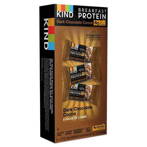 Breakfast Protein Bars, Dark Chocolate Cocoa, 50 G Box, 8-pack