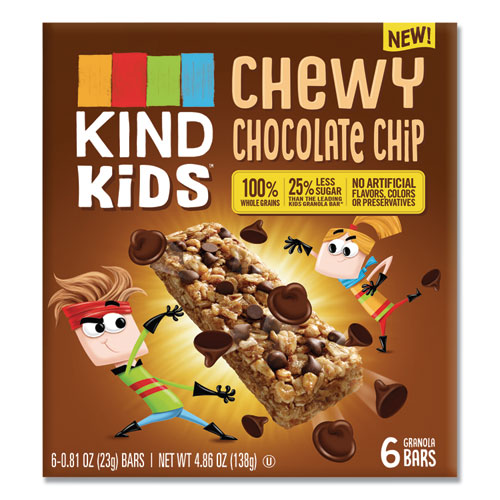 Kids Bars, Chewy Chocolate Chip, 0.81 Oz, 6-pack