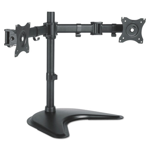 Dual Monitor Articulating Desktop Stand, 32w X 13d X 17.5h, Black