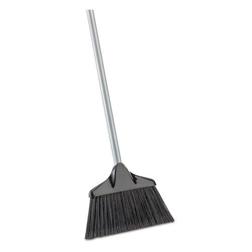Housekeeper Broom, 54" Overall Length, Steel Handle, Black-gray, 6-ct