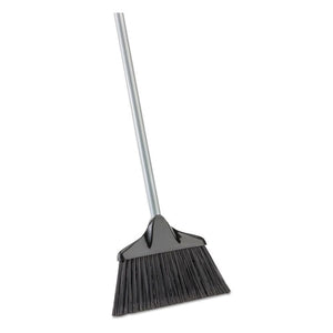 Housekeeper Broom, 54" Overall Length, Steel Handle, Black-gray, 6-ct