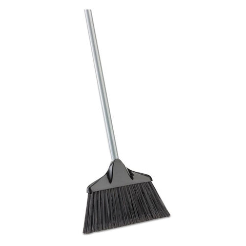 Housekeeper Broom, 54" Overall Length, Steel Handle, Black-gray, 6-ct