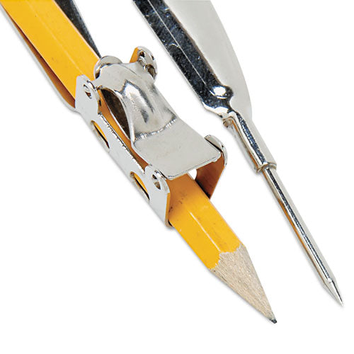 Ball Bearing Compass W- Traditional Pointed Tip, 12" Maximum Dia., Metal, Dozen