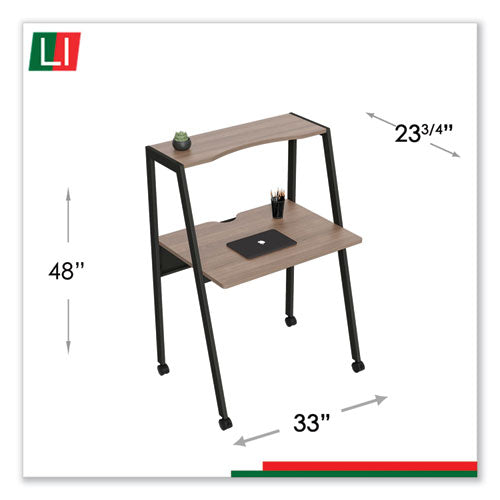 Kompass Flexible Home-office Desk, 33w X 23.4d X 48h, Mocha