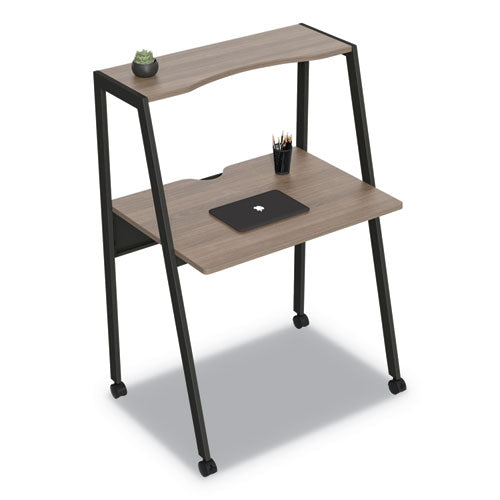 Kompass Flexible Home-office Desk, 33w X 23.4d X 48h, Mocha