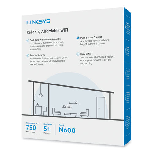 N600 Dual-band Wireless Router, 5 Ports, 2.4 Ghz-5 Ghz