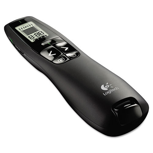 R800 Wireless Laser Presentation Remote W-lcd Display, 100 Ft Range, Matte Black