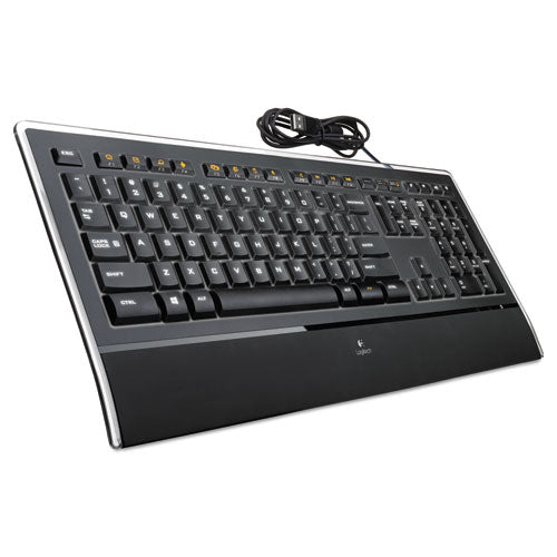 K740 Illuminated Wired Keyboard, Usb, Black