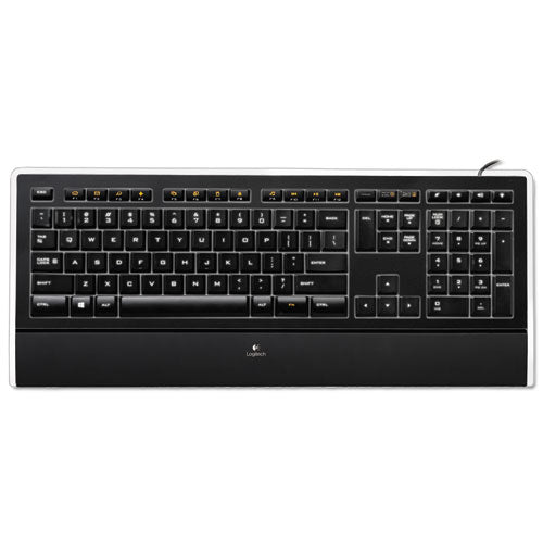 K740 Illuminated Wired Keyboard, Usb, Black