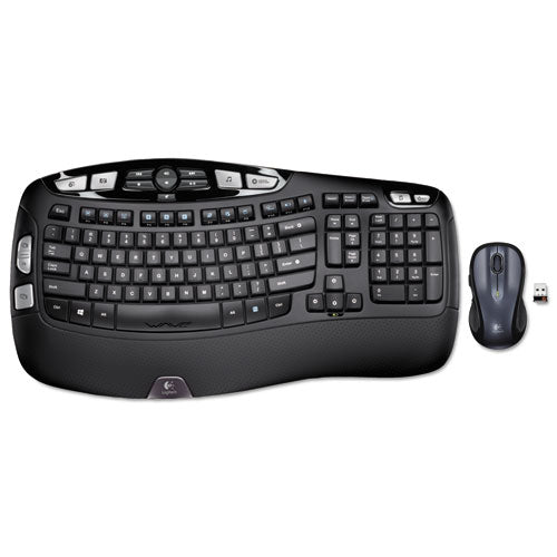 Mk550 Wireless Wave Keyboard + Mouse Combo, 2.4 Ghz Frequency-30 Ft Wireless Range, Black
