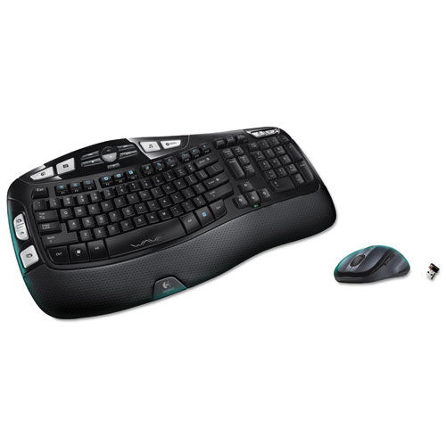Mk550 Wireless Wave Keyboard + Mouse Combo, 2.4 Ghz Frequency-30 Ft Wireless Range, Black
