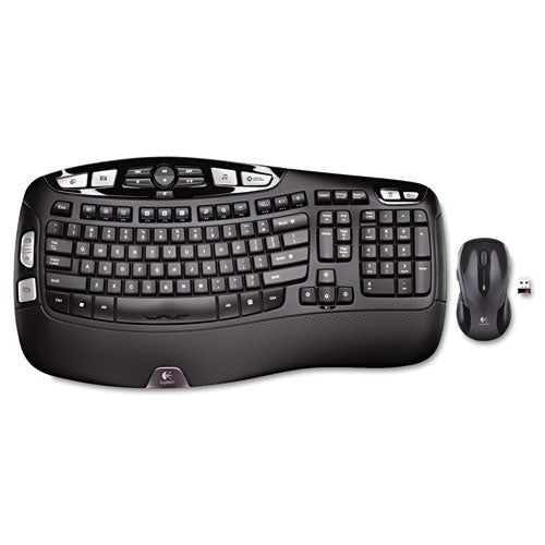 Mk550 Wireless Wave Keyboard + Mouse Combo, 2.4 Ghz Frequency-30 Ft Wireless Range, Black