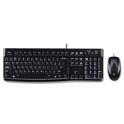 Mk120 Wired Keyboard + Mouse Combo, Usb 2.0, Black