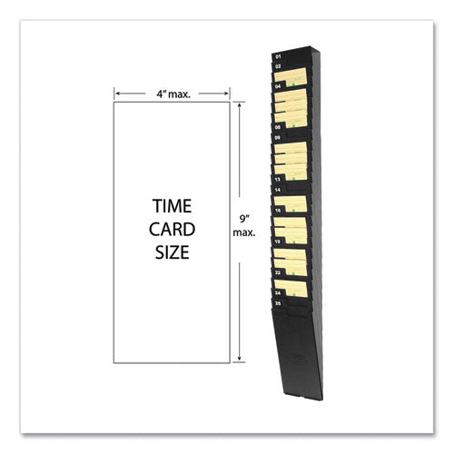 Expandable Time Card Rack, 25-pocket, Holds 9" Cards, Plastic, Black
