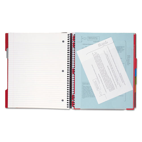 Advance Wirebound Notebook, 5 Subjects, Medium-college Rule, Assorted Color Covers, 11 X 8.5, 200 Sheets