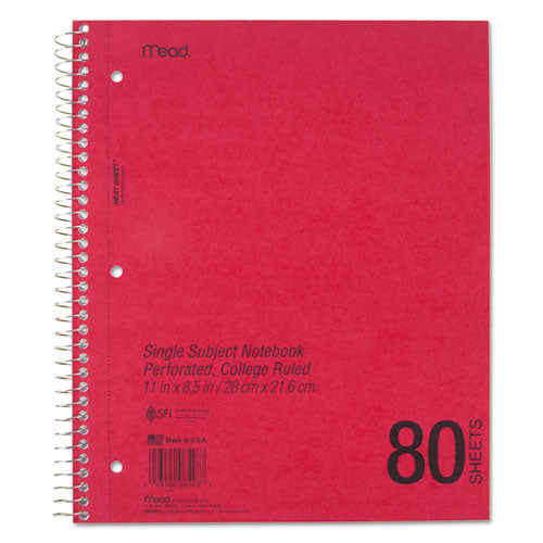 Durapress Cover Notebook, 1 Subject, Medium-college Rule, Assorted Color Covers, 11 X 8.5, 80 Sheets