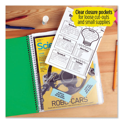 Interactive Notebook, 1 Subject, Wide Rule, Assorted Cover Colors, 11 X 8.5, 100 Sheets