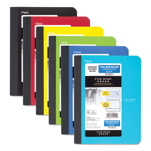 Composition Book, Medium-college Rule, Assorted Cover Colors, 9.75 X 7.5, 100 Sheets