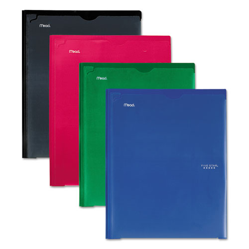 Customizable Pocket-prong Plastic Folder, 20 Sheets, 8 1-2 X 11, Assorted, 4-set