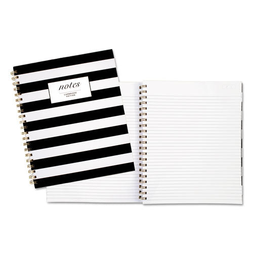 Black & White Striped Hardcover Notebook, 1 Subject, Wide-legal Rule, Black-white Stripes Cover, 11 X 8.88, 80 Sheets