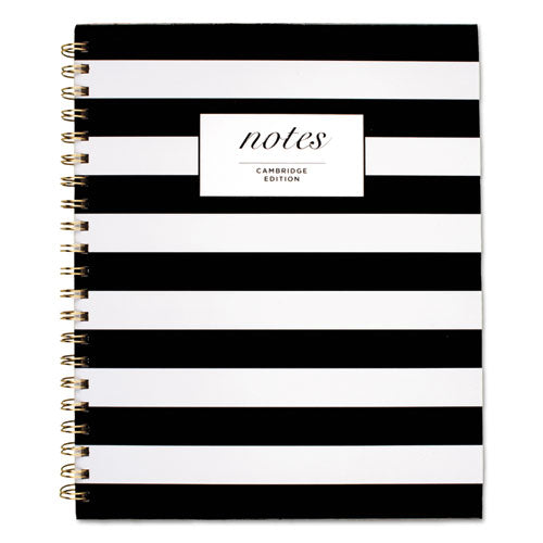 Black & White Striped Hardcover Notebook, 1 Subject, Wide-legal Rule, Black-white Stripes Cover, 9.5 X 7.25, 80 Sheets