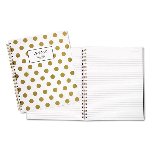 Gold Dots Hardcover Notebook, 1 Subject, Wide-legal Rule, White-gold Dots Cover, 11 X 8.88, 80 Sheets