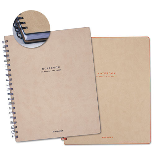 Collection Twinwire Notebook, 1 Subject, Wide-legal Rule, Tan-red Cover, 9.5 X 7.25, 80 Sheets