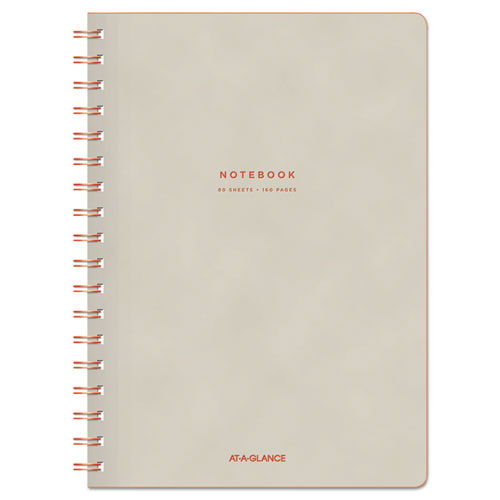 Collection Twinwire Notebook, 1 Subject, Wide-legal Rule, Tan-red Cover, 9.5 X 7.25, 80 Sheets