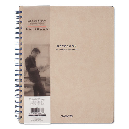 Collection Twinwire Notebook, 1 Subject, Wide-legal Rule, Tan-navy Blue Cover, 11 X 8.75, 80 Sheets