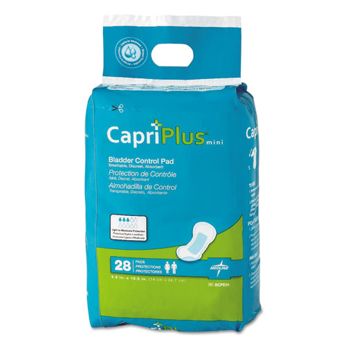 Capri Plus Bladder Control Pads, Regular, 5.5" X 10.5", 28-pack