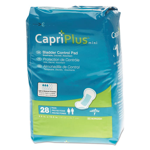 Capri Plus Bladder Control Pads, Regular, 5.5" X 10.5", 28-pack